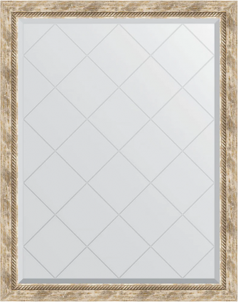 Зеркало Evoform Exclusive-G BY 4349, 93x118 см,  прованс с плетением, в багетной раме, с гравировкой
