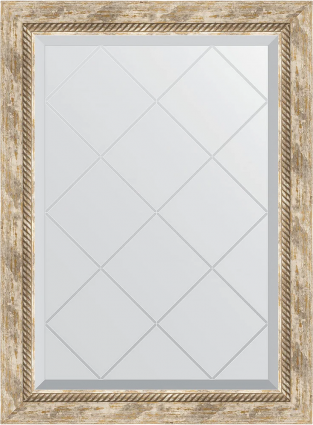 Зеркало Evoform Exclusive-G BY 4091, 63х86 прованс с плетением, в багетной раме, с гравировкой