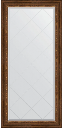 Зеркало Evoform Exclusive-G BY 4277, 76x158 римская бронза, в багетной раме, с гравировкой