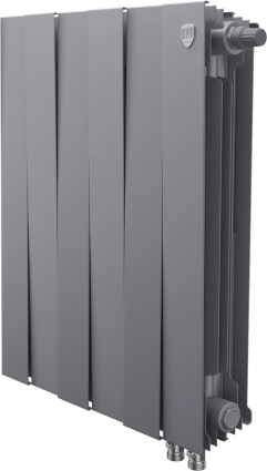 Радиатор биметаллический Royal Thermo Piano Forte 500 VDR80 6 секций, межосевое расстояние 8 см, silver satin
