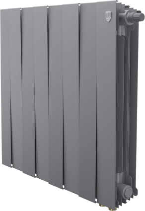 Радиатор биметаллический Royal Thermo Piano Forte 500 VDR80 8 секций, межосевое расстояние 8 см, silver satin