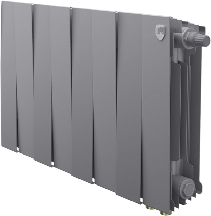 Радиатор биметаллический Royal Thermo Piano Forte 300 VDR80 8 секций, межосевое расстояние 8 см, silver satin