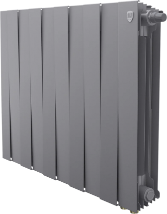 Радиатор биметаллический Royal Thermo Piano Forte 500 VDR80 10 секций, межосевое расстояние 8 см, silver satin