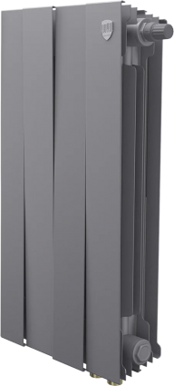 Радиатор биметаллический Royal Thermo Piano Forte 500 VDR80 4 секции, межосевое расстояние 8 см, silver satin