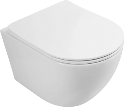 Унитаз подвесной Art&Max Sanremo AM026CHR/SC безободковый, с микролифтом, белый