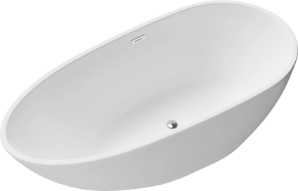 Акриловая ванна Grossman Fly GR-1102M 170x80 см, отдельностоящая, овальная, с каркасом, со сливом-переливом, матовая