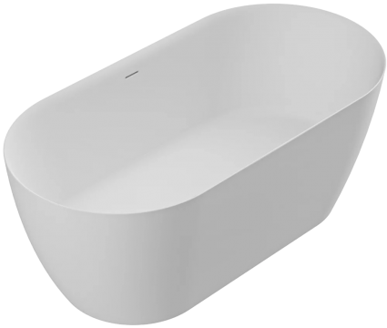 Ванна из искусственного камня Cezares Relax Solid Surface 150x75 см, отдельностоящая, овальная, со сливом-переливом, с донным клапаном, матовая