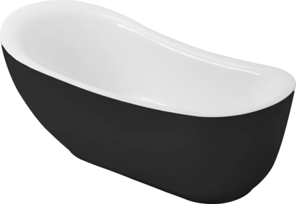 Акриловая ванна Grossman Style GR-2303MB 180x90 см, отдельностоящая, овальная, с каркасом, со сливом-переливом, черная, матовая