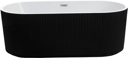 Акриловая ванна Esbano Tortuga 170x80 см, отдельностоящая, овальная, с ножками, со сливом-переливом, с донным клапаном, черная черная