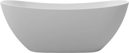 Ванна из искусственного камня WHITECROSS Onyx C 160x75 см, отдельностоящая, овальная, с донным клапаном, белая матовая