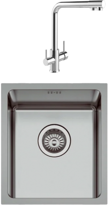 Комплект Мойка кухонная Seaman Eco Roma SMR-4438A + Смеситель MEGA Life MG-TK05 хром
