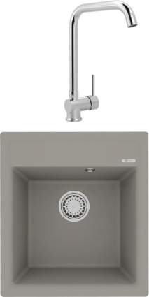 Комплект Мойка кухонная Lemark Hanka 450 9910009 грей + Смеситель MEGA Didim MG-CM107 хром