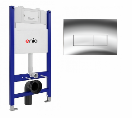 Система инсталляции для подвесных унитазов Enio Tecnico 50 с кнопкой Rettangolo хром глянцевый