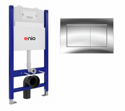 Система инсталляции для подвесных унитазов Enio Tecnico 50 с кнопкой Quadro хром глянцевый
