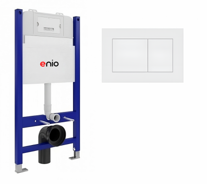 Система инсталляции для подвесных унитазов Enio Tecnico 50 с кнопкой Quadro белой матовой