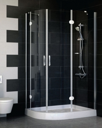 Душевой уголок Vegas Glass AFS-F 110*80 08 01 R стекло прозрачное, 110x80