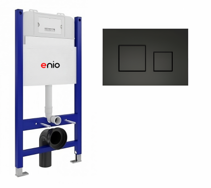 Система инсталляции для подвесных унитазов Enio Tecnico 50 с кнопкой Cubo черной матовой OOO