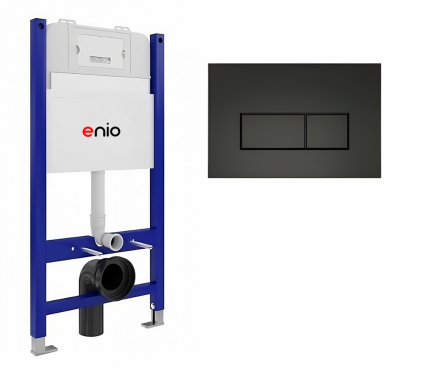 Система инсталляции для подвесных унитазов Enio Tecnico 50 с кнопкой Rettangolo черной матовой OOO