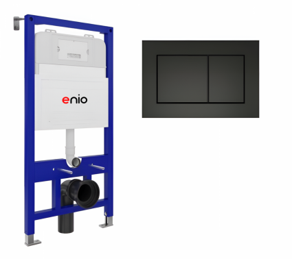 Система инсталляции для подвесных унитазов Enio Tecnico 52 с кнопкой Quadro черной матовой OOO