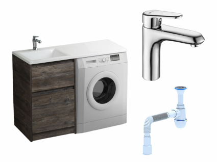 Комплект: Тумба с раковиной BelBagno Kraft-LVD 60 pino pasadena + Смеситель Lemark Point LM0306C хром + Сифон АниПласт