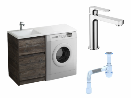 Комплект: Тумба с раковиной BelBagno Kraft-LVD 60 pino pasadena + Смеситель Lemark plus Grace LM1537C хром + Сифон АниПласт