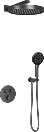 Душевой комплект Sancos Space SC3006GMG вороненая сталь, С ВНУТРЕННЕЙ ЧАСТЬЮ