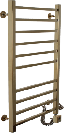 Полотенцесушитель электрический Domoterm Квадро П10 50x100, правый, золото
