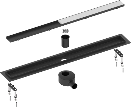 Душевой трап (лоток) Timo Drain Systems DS230210/03 1000 двусторонняя панель plate под плитку, черный