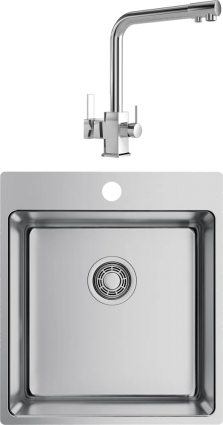 Комплект Мойка кухонная Omoikiri Amadare 45-IN + Смеситель MEGA Life MG-TK06 хром