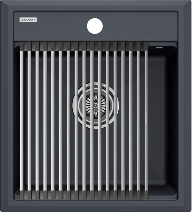 Мойка кухонная Paulmark Stepia + Step PM114651-AN+R375-BS антрацит