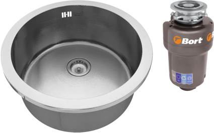 Комплект Мойка кухонная Zorg Inox RX + Измельчитель Bort Titan Max Power FullControl
