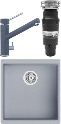 Комплект Мойка кухонная TopZero TopGran Marina 430.460-49 titan 49 + Смеситель Leonardo titan 49 + Измельчитель Bone Crusher BC 910-SL-Slim Line