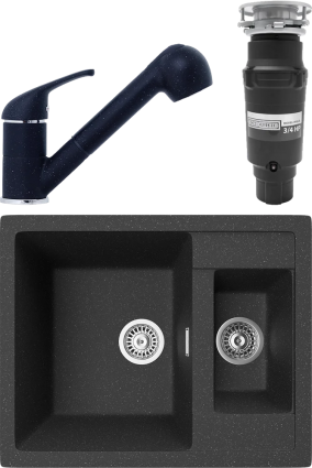 Комплект Мойка кухонная TopZero Madonna 615.500 15-40 Galaxy + Смеситель Bruce galaxy 40 + Измельчитель Bone Crusher BC 910-SL-Slim Line