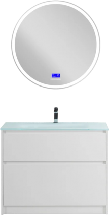 Мебель для ванной BelBagno Kraft 100 напольная, bianco opaco, раковина BB1010/465-LV-VTR-BO