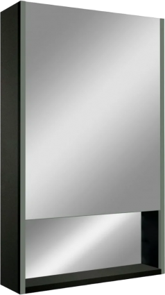 Зеркало-шкаф Art&Max Foggia AM-Fog-600-800-1D-L-DS-F-Nero 60х80, черное, с подсветкой