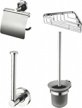 Набор Ideal Standard IOM I1002AA Ершик + Держатель запасных рулонов + Держатель для туалетной бумаги + Полка