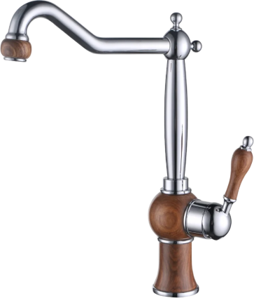Смеситель для кухни Kaiser Wood 61033 хром, дуб