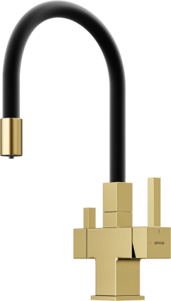 Смеситель для кухни Sancos Arno SC4005BG с гибким изливом, брашированное золото