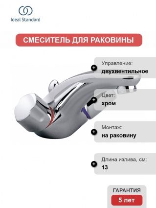 Смеситель Ideal Standard Euroflow New для раковины
