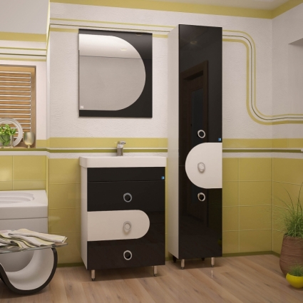 Мебель для ванной Style Line Адонис 60 черно-белая
