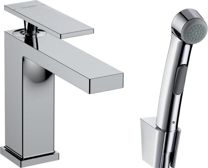 Смеситель для раковины Hansgrohe Tecturis E 110 73210000 с гигиеническим душем, хром
