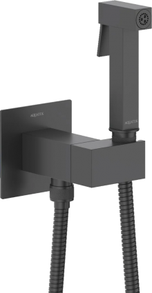 Гигиенический душ Акватек Лира AQ1025MB со смесителем, С ВНУТРЕННЕЙ ЧАСТЬЮ, матовый черный