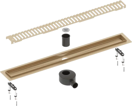 Душевой трап (лоток) Timo Drain Systems DS230107/17 700 вставка lines, золото матовое