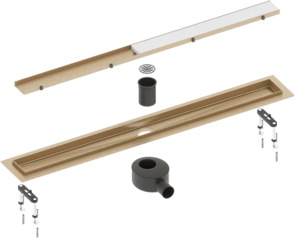 Душевой трап (лоток) Timo Drain Systems DS230206/17 600 двусторонняя панель plate под плитку, золото матовое