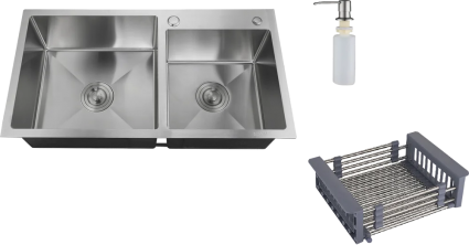 Мойка кухонная РМС MR MR-7843 c корзиной и дозатором, нержавеющая сталь