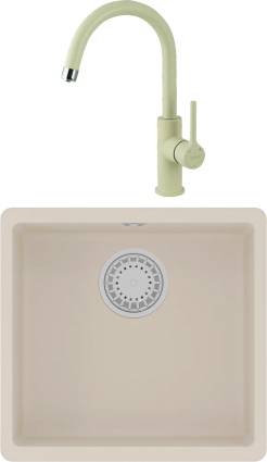 Комплект Мойка кухонная Lemark Sinara 440-U 9910072 шампань + Смеситель Comfort LM3073PSH шампань