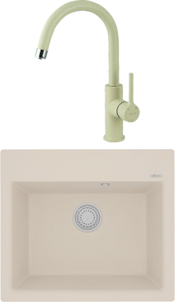 Комплект Мойка кухонная Lemark Hanka 570 9910018 шампань + Смеситель Comfort LM3073PSH шампань