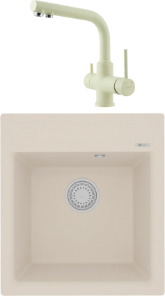 Комплект Мойка кухонная Lemark Hanka 450 9910012 шампань + Смеситель Comfort LM3061PSH шампань