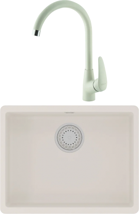 Комплект Мойка кухонная Lemark Sinara 540-U 9910076 жасмин + Смеситель Linara LM0405PJS жасмин