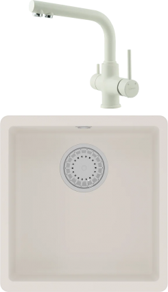 Комплект Мойка кухонная Lemark Sinara 400-U 9910064 жасмин + Смеситель Comfort LM3061PJS жасмин